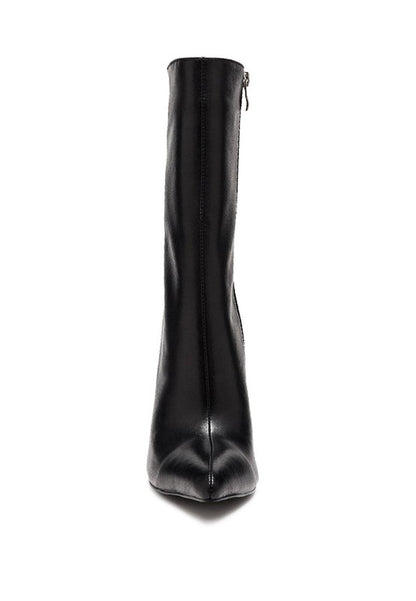 Elegant pointed toe stiletto boot with ankle coverage