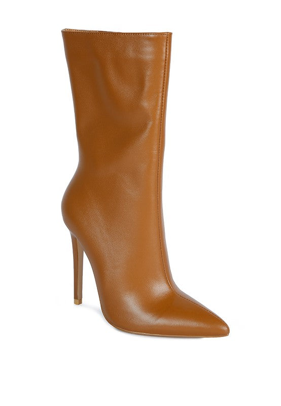 Elegant pointed toe stiletto boot with ankle coverage