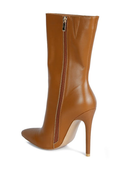 Elegant pointed toe stiletto boot with ankle coverage