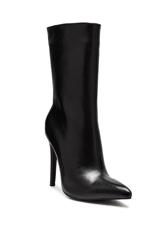 Elegant pointed toe stiletto boot with ankle coverage