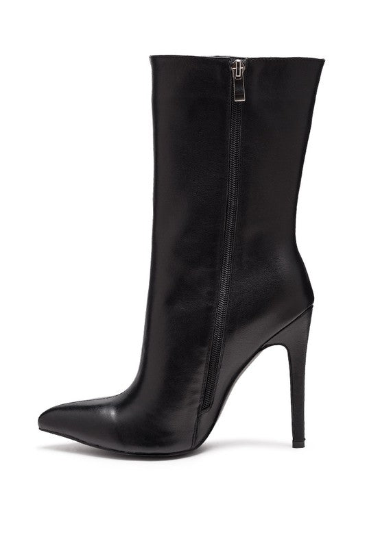 Elegant pointed toe stiletto boot with ankle coverage