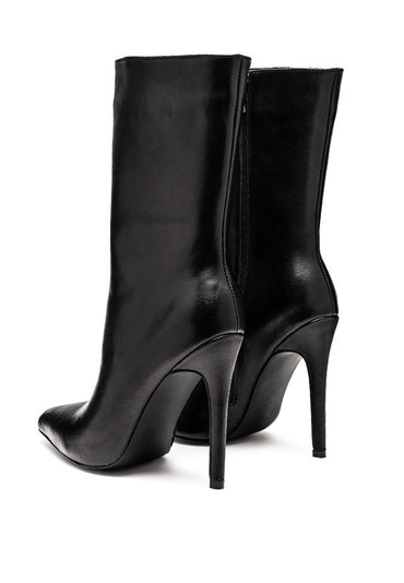 Elegant pointed toe stiletto boot with ankle coverage