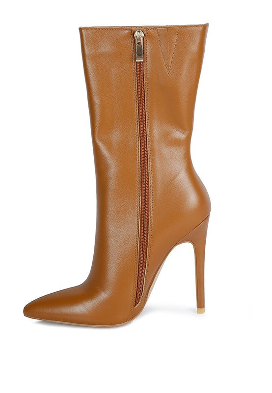 Elegant pointed toe stiletto boot with ankle coverage