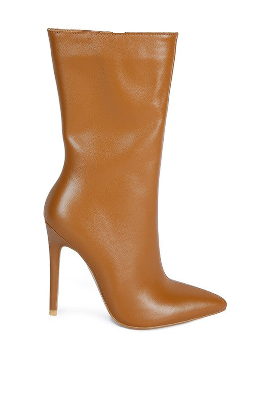 Elegant pointed toe stiletto boot with ankle coverage