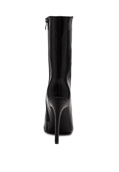 Elegant pointed toe stiletto boot with ankle coverage