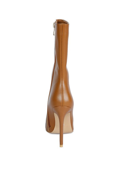 Elegant pointed toe stiletto boot with ankle coverage