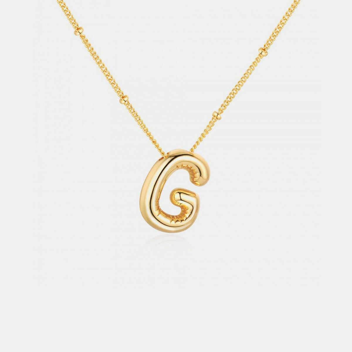 Golden Glow Bubble Initial Necklace – Make Your Statement Shine!