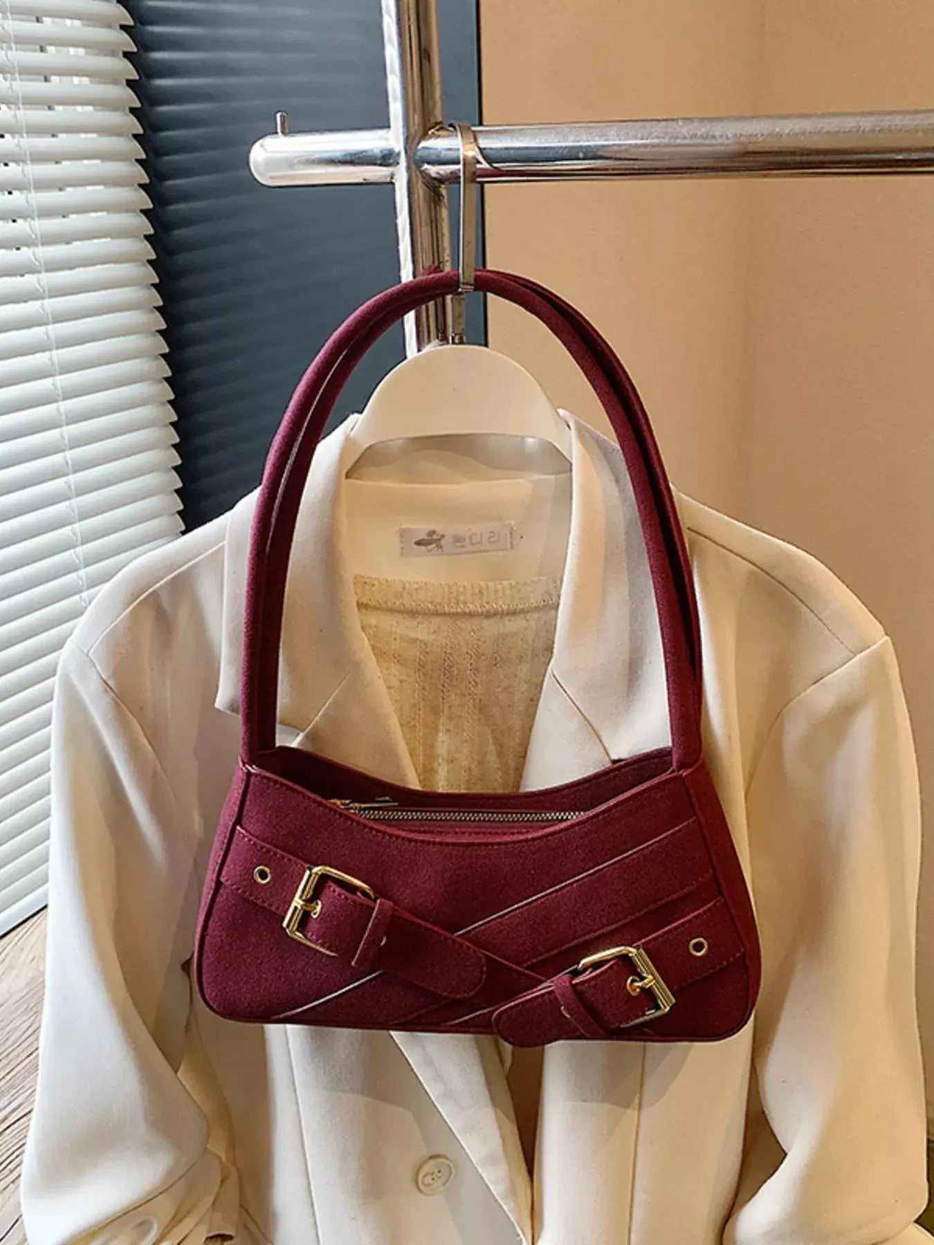 Buckle Decor Shoulder Bag Simply Love