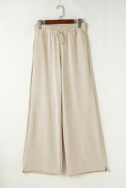 Elastic Waist Wide Leg Trousers