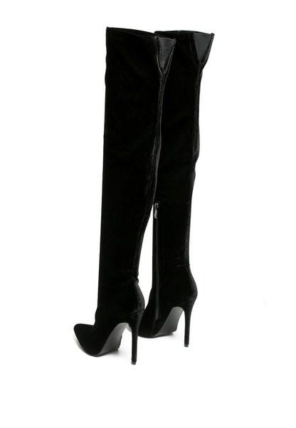 Chic over-the-knee stiletto boots in faux suede