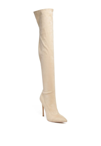 Chic over-the-knee stiletto boots in faux suede