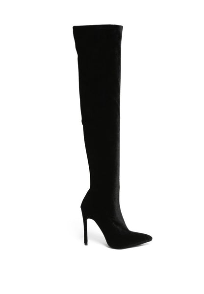 Chic over-the-knee stiletto boots in faux suede