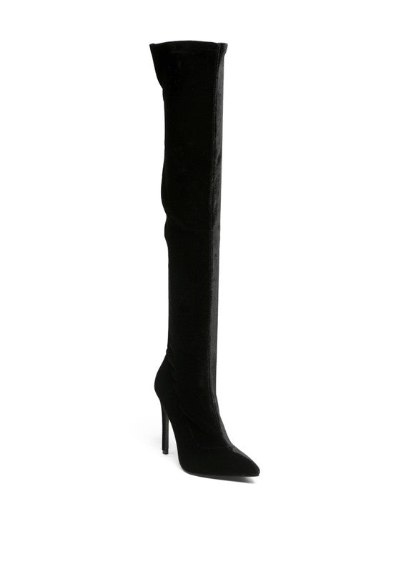 Chic over-the-knee stiletto boots in faux suede