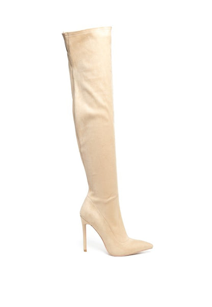 Chic over-the-knee stiletto boots in faux suede