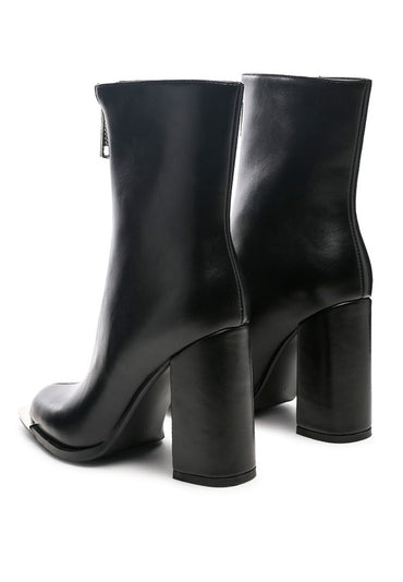 Chic faux leather high-heeled boots