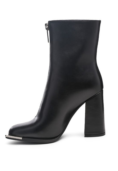 Chic faux leather high-heeled boots