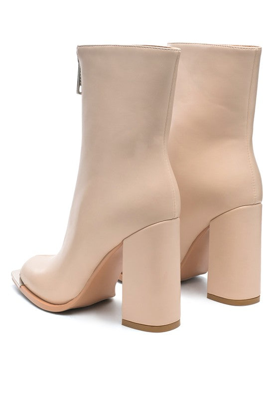 Chic faux leather high-heeled boots