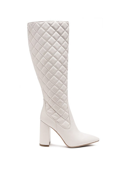 Quilted elegance knee-high boots