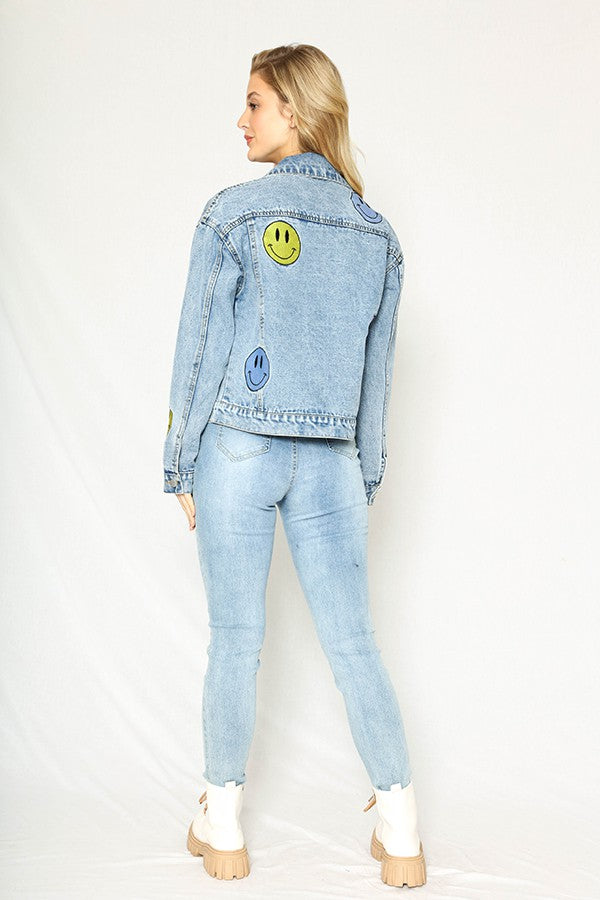 Smiley Denim Jacket Miss Sparkling