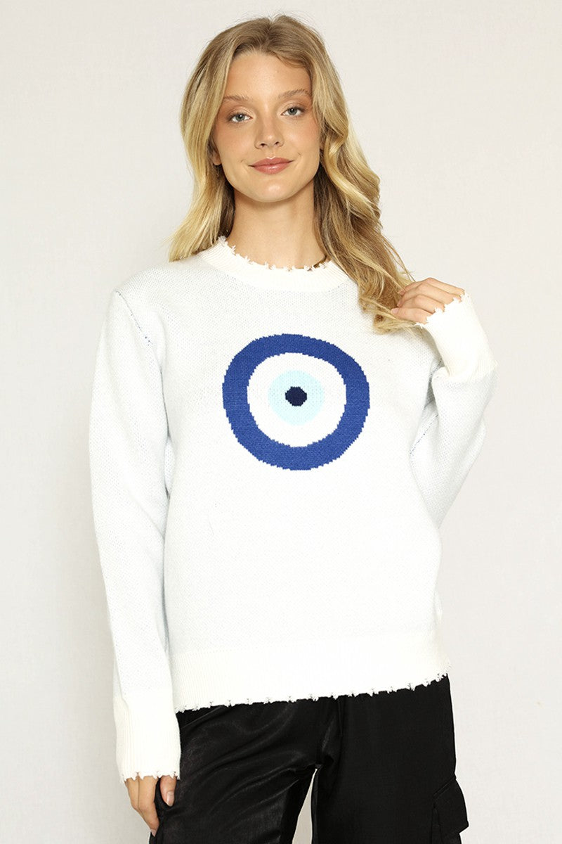 Evil Eye Knit Sweater Miss Sparkling
