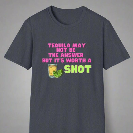 Tequila Shot Short Sleeve T Shirt Cotton For Solid Colors And Polyester For Heather Options With Twill Tape Shoulders Coco’s Tee Boutique