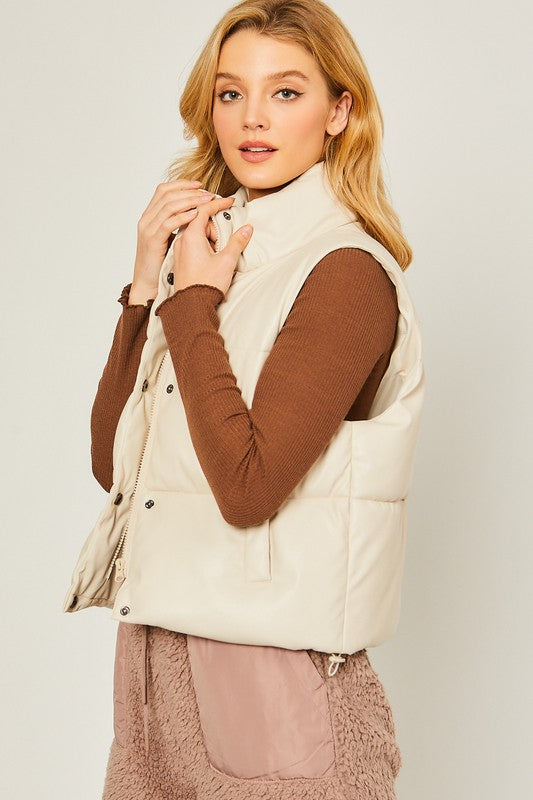 Padded vest with button detail