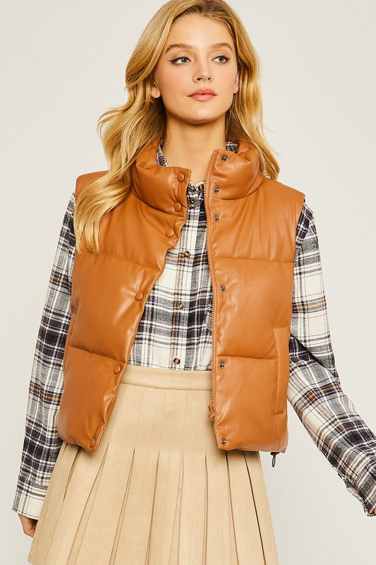 Padded vest with button detail