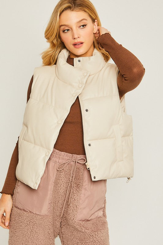 Padded vest with button detail