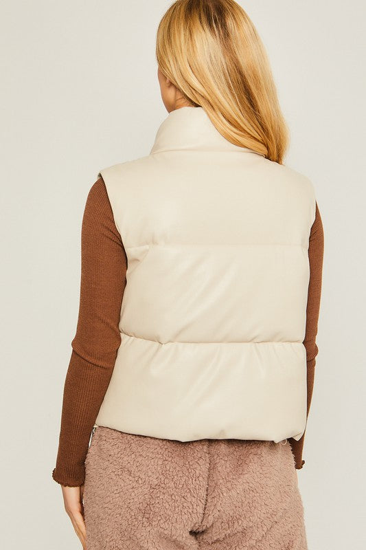 Padded vest with button detail