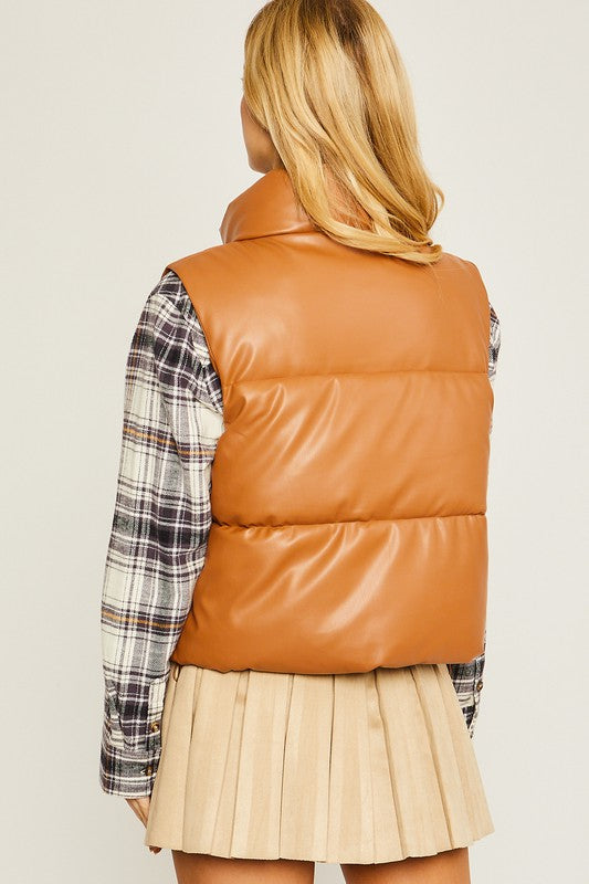 Padded vest with button detail