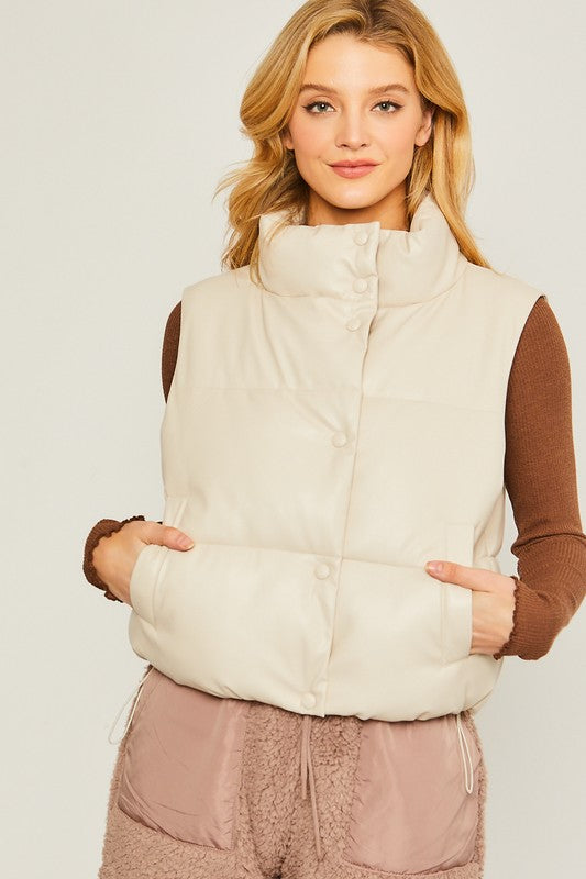 Padded vest with button detail