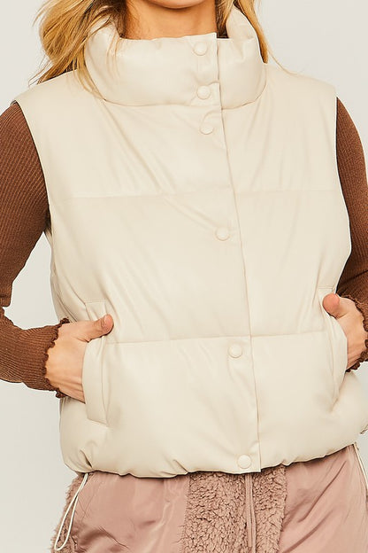 Padded vest with button detail