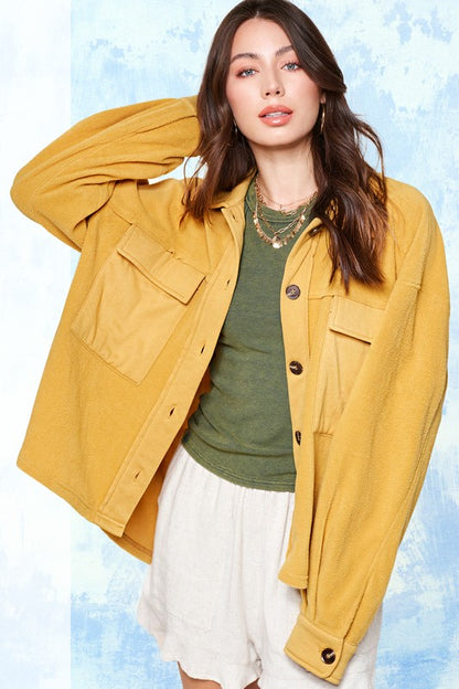 Effortless oversized button-up jacket