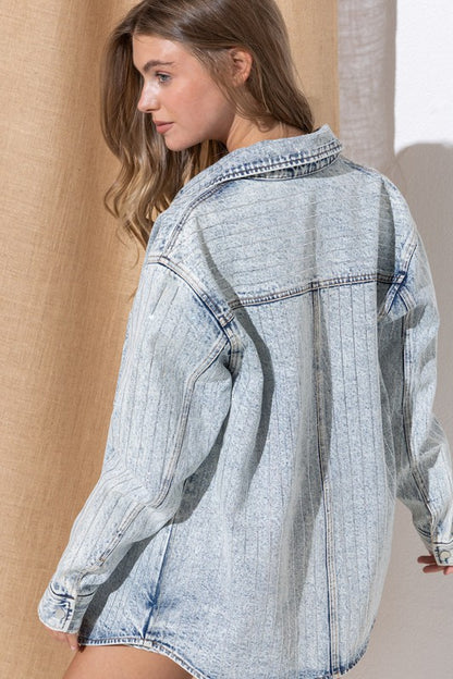 Sparkle stone embellished denim jacket