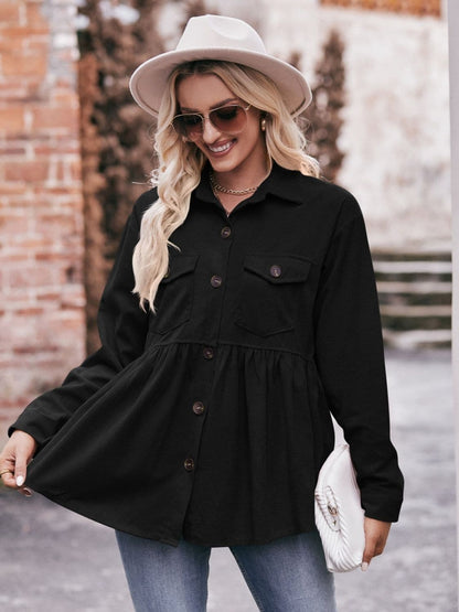 Mandy collared long sleeve blouse