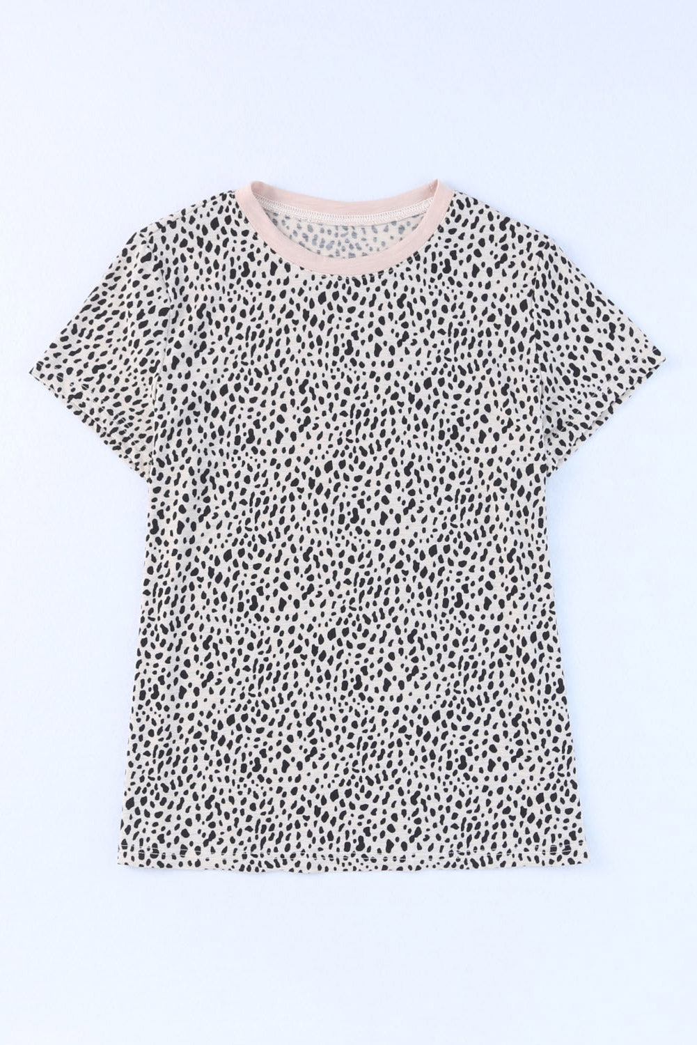 Apricot Cheetah Print Casual Crew Neck T Shirt - Product image 5 T Shirts by Divine Design4U