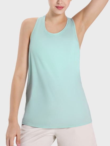 Round Neck Wide Strap Active Tank.