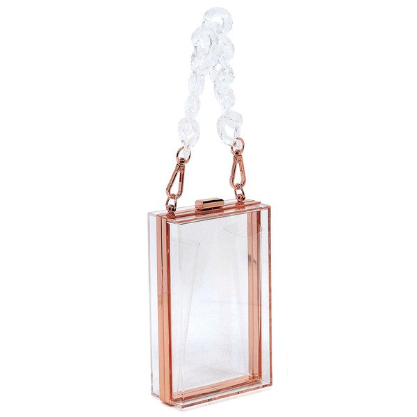 Acrylic Chain Handle See Thru Crossbody Clutch Coco’s Tee Boutique