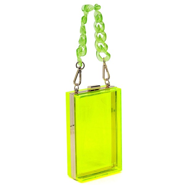 Acrylic Chain Handle See Thru Crossbody Clutch Coco’s Tee Boutique