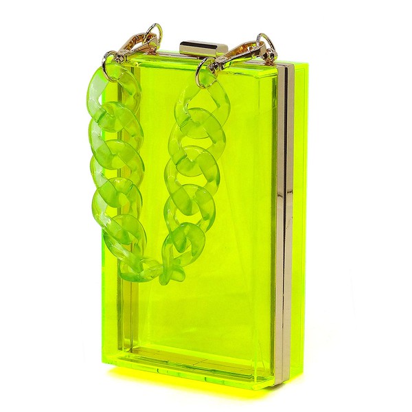 Acrylic Chain Handle See Thru Crossbody Clutch Coco’s Tee Boutique