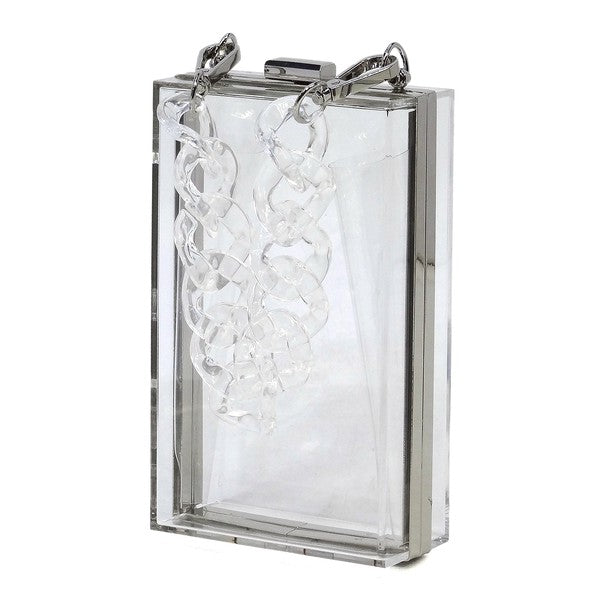 Acrylic Chain Handle See Thru Crossbody Clutch Coco’s Tee Boutique