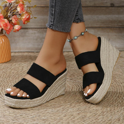 Open Toe Wedge Sandals.