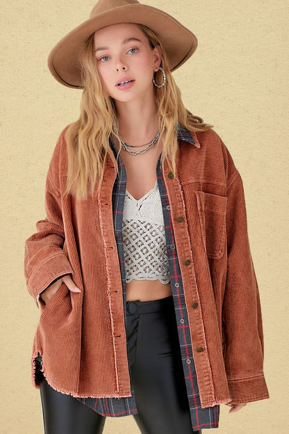 Chic oversized corduroy jacket