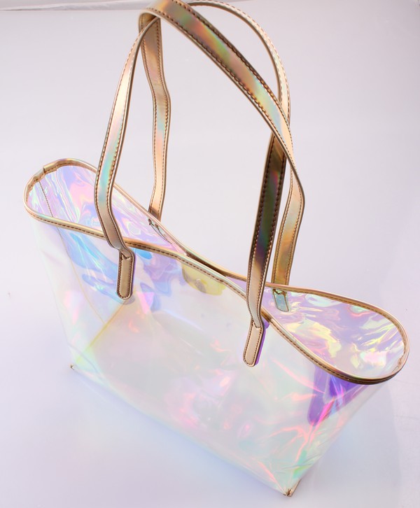 Holographic Dream Tote – High Quality Clear PVC Bag for Beach, Pool & Everyday Glam