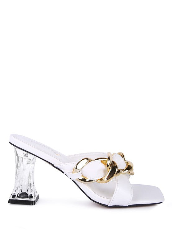 Day In London: Clear Heel Gold Chain Sandals Coco’s Tee Boutique