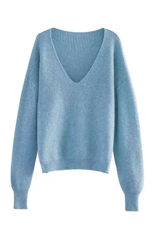 Ribbed V Neck Sweater For Layering And Everyday Warmth Miss Sparkling