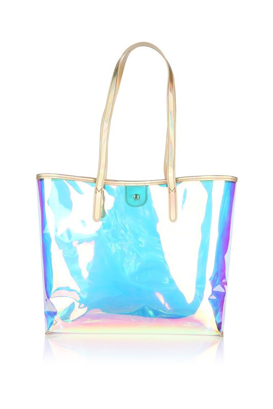 Holographic Dream Tote – High Quality Clear PVC Bag for Beach, Pool & Everyday Glam