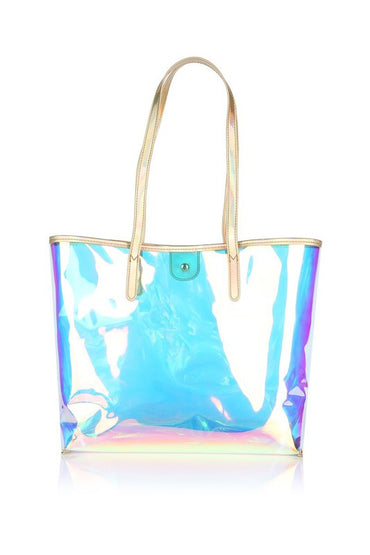 Holographic Dream Tote – High Quality Clear PVC Bag for Beach, Pool & Everyday Glam