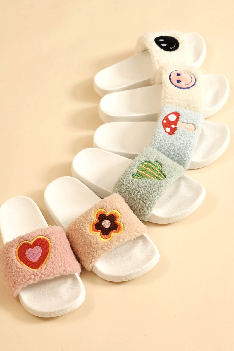 Novelty Sherpa Slides Miss Sparkling