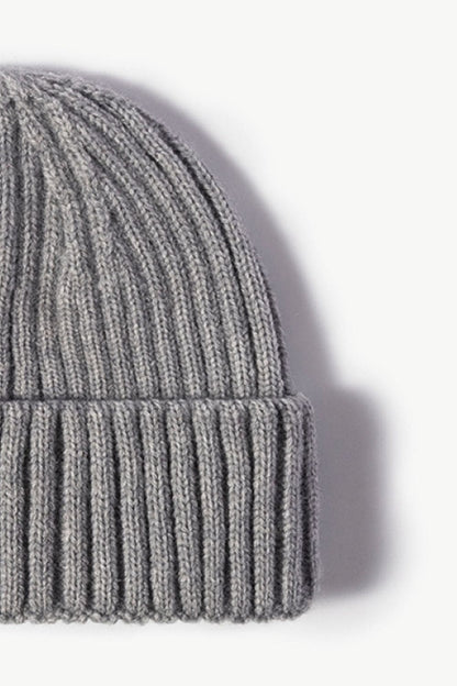 Rib-Knit Cuff Beanie.